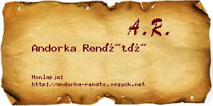 Andorka Renátó névjegykártya